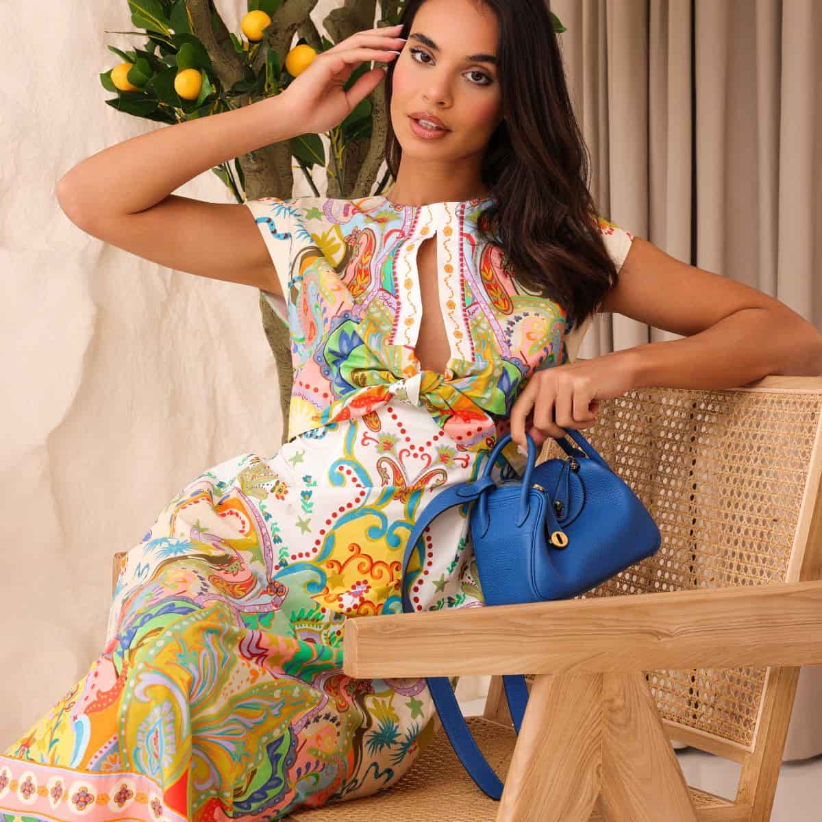 Summer print midi dress