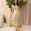 Summer print midi dress