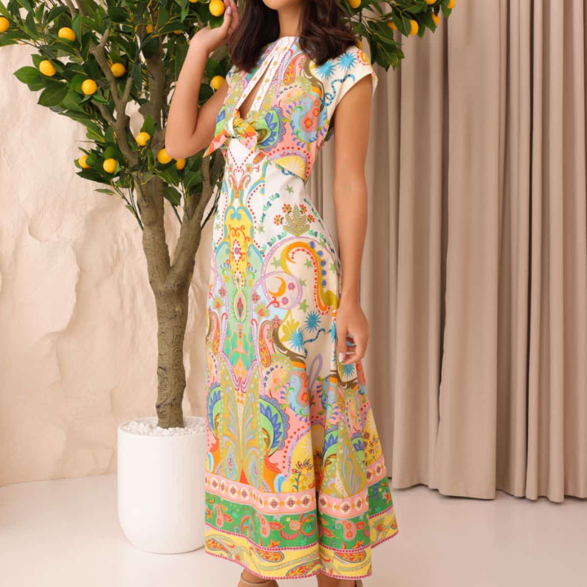 Summer print midi dress
